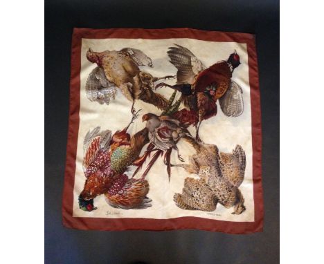 A 1963 HERMES SCARF "BELLE CHASSE" 100% silk twill original Hermes - Paris Scarf by Henri De Lenares "Belle Chasse". 90cms x 