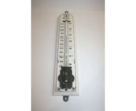 APPS ENAMEL THERMOMETER an antique thermometer, made in enamel by APPS, 433 Strand, London. 52cms high