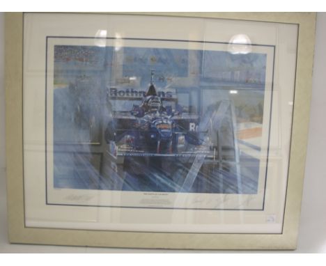 TWO LARGE MOTOR RACING PRINTS - NICHOLAS WATTS a signed print by Nicholas Watts titled The Making of a Champion, 288/750 prod