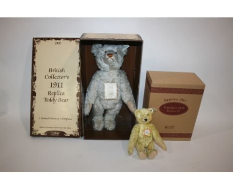 TWO BOXED STEIFF TEDDY BEARS - LIMITED EDITION including British Collectors 1911 Replica Teddy Bear (422 of 3000 produced), a