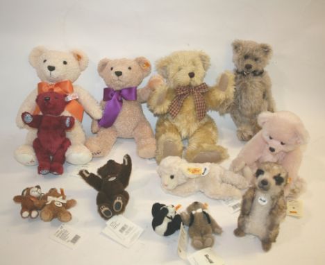 COLLECTION OF MODERN STEIFF BEARS & SOFY TOYS a collection of soft toys, including 5 larger Steiff Bears (Rubin, England's Ro