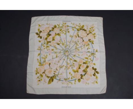 A 1981 HERMES SCARF - ROMANTIQUE Silk twill scarf - Romantique - designed by Maurice Tranchant - Hermes Paris 90cms x 90cms. 