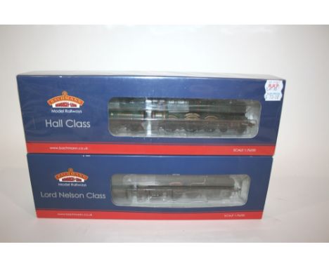 BACHMANN BOXED LOCOMOTIVES two boxed locomotives, 31-409 Lord Nelson 'Sir John Hawkins', and 32-004 Hall Class 'Sketty Hall. 