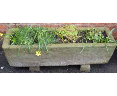 Pre-cast garden trough 104 x 30cm. Unfortunately we are not doing condition reports on this sale.