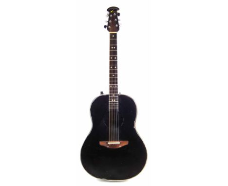 Ovation bowl back acoustic guitar, model 1612, serial number 220849, with soft case, 105cm long 
