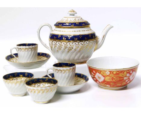 Barr Worcester bowl and part spiral fruit tea set. Unfortunately we are not doing condition reports on this sale.