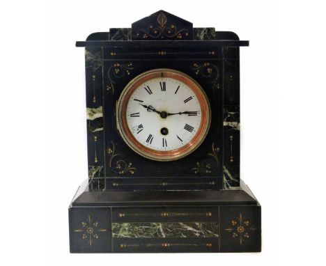 Slate mantel clock. Unfortunately we are not doing condition reports on this sale.