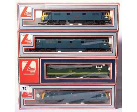 Lima Models OO gauge model railway locomotives: 205125 City of London 87005; 205122 Western Renown D1071; 205105 Meld D9003; 