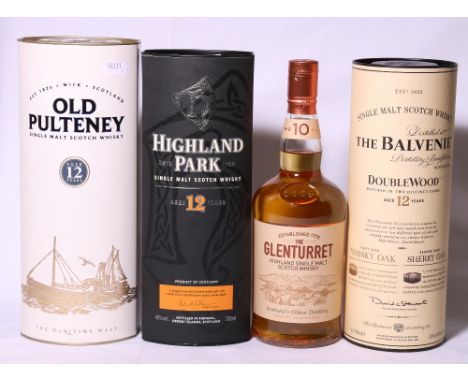 THE BALVENIE 12 year old double wood single malt Scotch whisky, 70cl, 40% vol; HIGHLAND PARK 12 year old single malt Scotch w