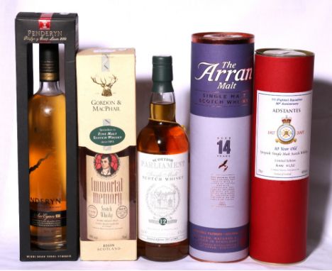 ARRAN 14 year old single malt Scotch whisky, 70cl, 46% boxed; ADSTANTES 10 year old Speyside single malt Scotch whisky bottle