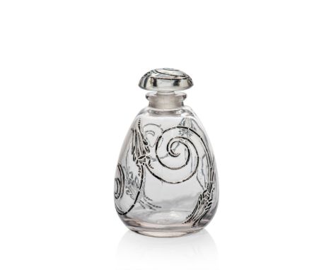 René Lalique (French 1860-1945) CAPRICORNES SCENT BOTTLE, NO. 484 designed 1912 clear, frosted and black stained engraved R. 