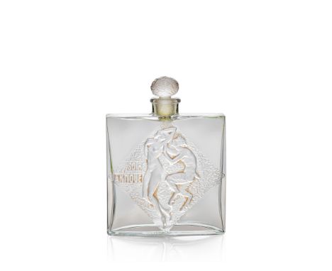 René Lalique (French 1860-1945) SOIR ANTIQUE SCENT BOTTLE, RALLET – 1 designed 1927 clear and frosted moulded SOIR ANTIQUE R.