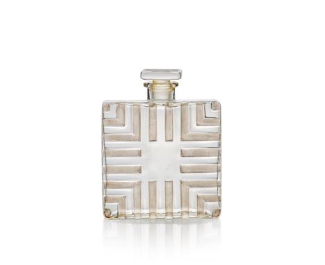 René Lalique (French 1860-1945) HERBAIN SCENT BOTTLE, GRANDE MAISON DE BLANC (LA) designed 1927 clear, frosted and grey stain