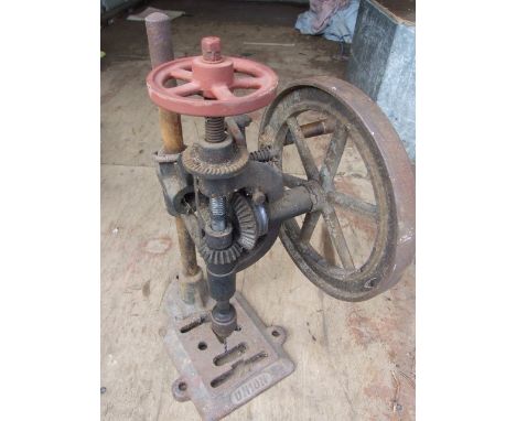 Vintage Cast Iron Union Bench Drill 22 inches tall
