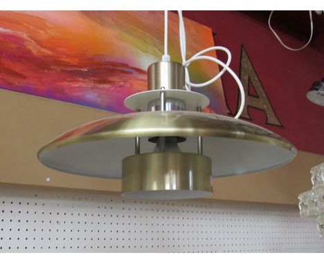 A Danish brassed three tiered ceiling light