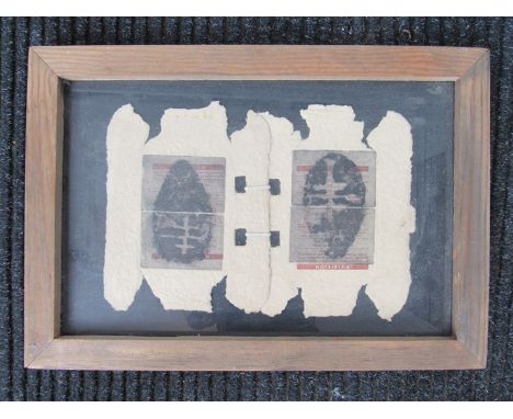 A mono print male portrait with another unusual photographic print both with Thisties gallery labels verso together with Cold