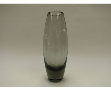 A Holmegaard Per Lutken smoked glass vase, etched marks to base and No. 15391, 22.5cm high 