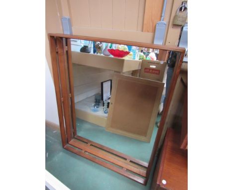 A large 1960's Danish teak framed wall mirror.  105cm x 85cm  