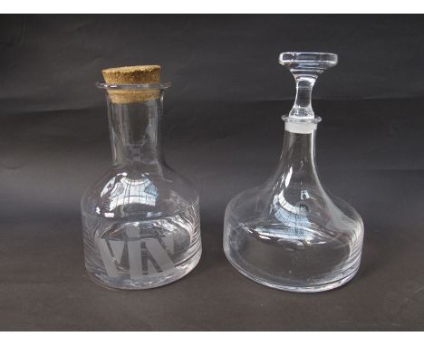 A Dartington wine decanter and carafe designed by Frank Thrower 