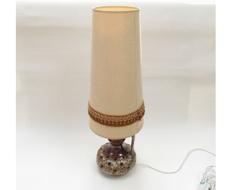 A West German treacle lava glazed floor lamp with original shade