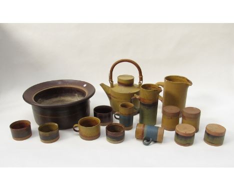 Collection of Robin Welch studio pottery tableware, mainly a/f 