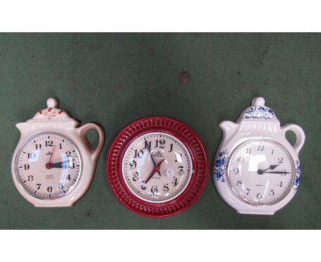 Three ceramic wall clocks including Pallas, Germany 