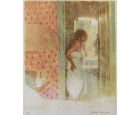 BERNARD DUNSTAN (1920-2017): Two framed and glazed lithographs - 'Lady in an ensuite' (21/200) and 'Female nude standing befo