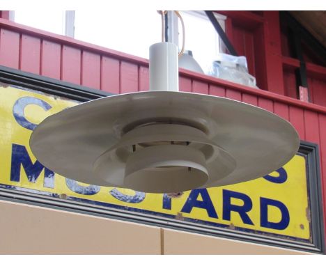 A Danish three tiered ceiling light in white
