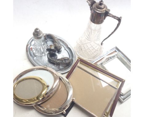 DECANTER ETC. AND SOME PHOTO FRAMES     H4
