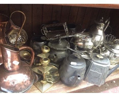 SHELF OF EPNS^ COPPER AND BRASS