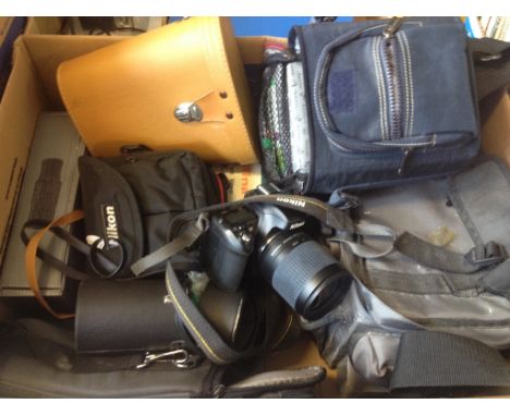 BOX OF CAMERA EQUIPMENT    T4