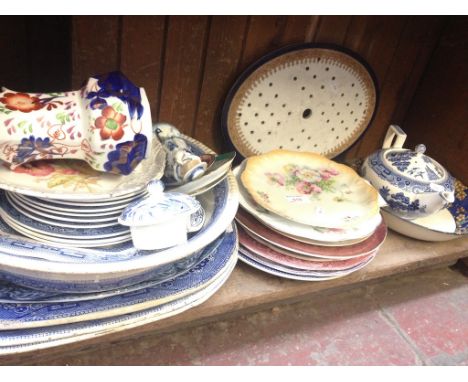 SHELF OF POTTERY INC. BLUE AND WHITE