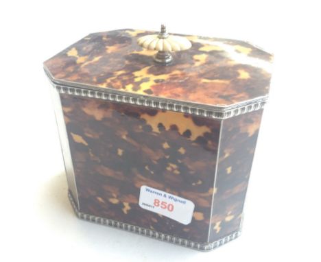 IMITATION TORTOISE SHELL TEA CADDY. W15CM       C5