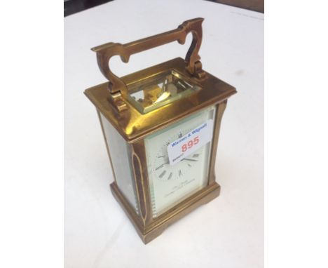 BRASS CARRIAGE CLOCK BY THE CHESTER CLOCK CO.  