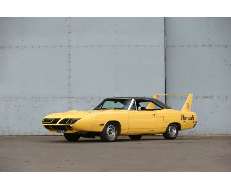 1970 Plymouth Road Runner Superbird CoupéRegistration no. PLR 440Chassis no. RM23N0A168761Odometer reading: 57,395MOT: Exempt