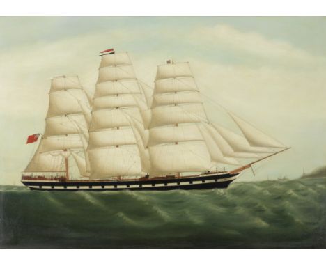 Anglo-Chinese School, 19th CenturyThe Amphitrite in full sailoil on canvas 60.6 x 91.2cm (23 7/8 x 35 7/8in).Footnotes:Proven