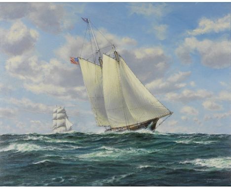 Roy Cross (British, born 1924)'Yacht America - c.1856' signed and dated 'ROY CROSS-/© 2011' (lower right); inscribed 'AMERICA