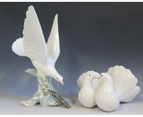 Two Lladro Porcelain Bird Ornaments, tallest 28cm 