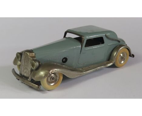 A Triang Minic 19M Vauxhall Cabriolet Car in light blue and chrome (nicely repainted). Motor works. 