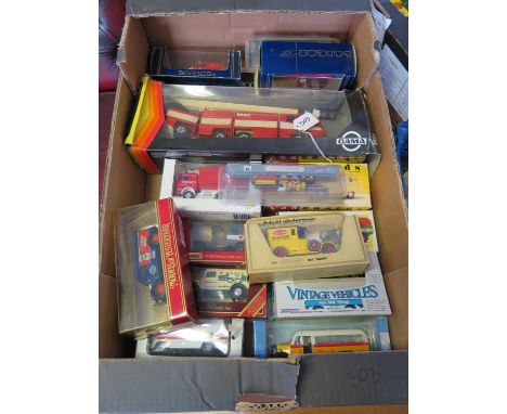 A Collection of Boxed Toy Vehicles including a Gama Vision 2000 Fire Engine, Matchbox etc. 