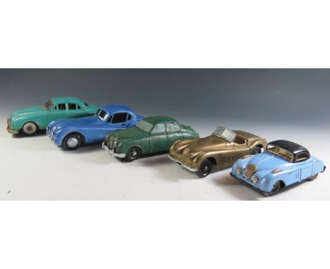 Five Tinplate, Brass, Ceramic and Resin Jaguar Models. 