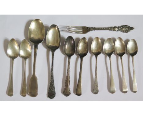 A Selection of Georgian and later Silver Flatware, 232g 