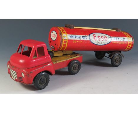 A Wells Brimtoy Tinplate and Plastic Bedford Esso Petrol Tanker 