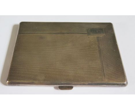 An Edward VIII Silver Cigarette Case with engine turned decoration, Birmingham 1936, Turner &amp; Simpson, 173g, 11.5x8.5cm 