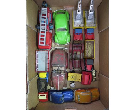 A Collection of Tinplate Toy Vehicles including Schuco, Tonka, Wells Brimtoy etc. 