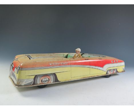 A Large Scale Tinplate Hofler Commander/Super Eight Convertible Sports Car Made in Germany (41cm approx).