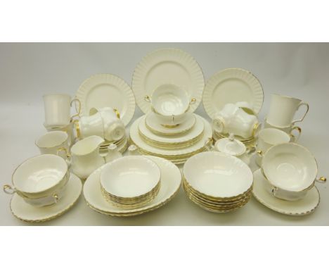Royal Albert 'Val D'or' dinner and tea service for six persons, comprising dinner plates, side plates, salad bowls, dessert b