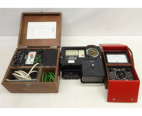 Smiths electric meter, vintage TMK model 700 voltmeter in case and a vintage Clare Instruments Co. boxed voltmeter (3)    Con