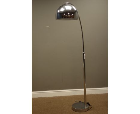 Contemporary chrome arc standard lamp, H167cm  (This item is PAT tested - 5 day warranty from date of sale)  Condition Report
