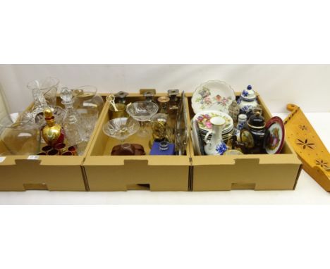 Royal Doulton cut glass decanter, Beswick, Venetian glass decanter with six glasses, Franka 'Prontor-SVS' camera, other glass